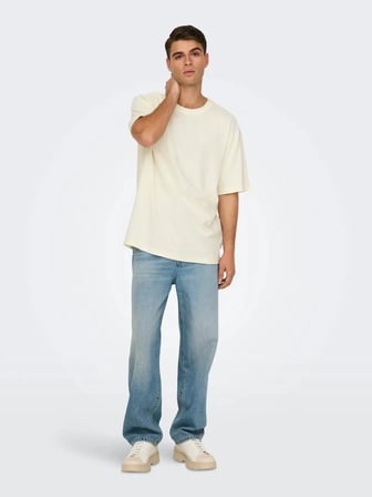 ONSDISTRESS RLX SS TEE Erkek Beyaz T-Shirt - OS22030505