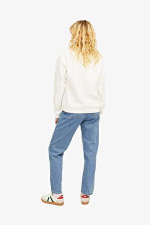 JJXX Jxpallas Kadın Beyaz Sweatshirt 12262669-BlancdeBlanc