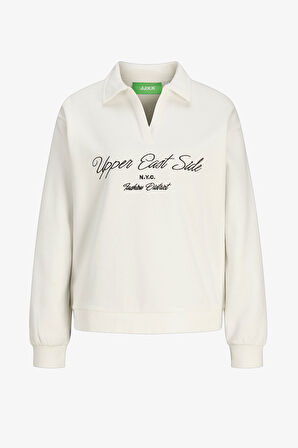 JJXX Jxpallas Kadın Beyaz Sweatshirt 12262669-BlancdeBlanc