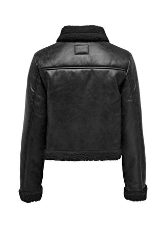 Only Siyah Kadın Mont ONLBETTY BONDED ZIP JACKET CC OTW
