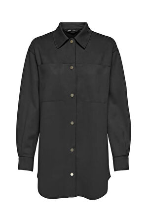 Only Kadın Onljolıne Düğmeli Uzun Süet Ceket 15322147 Siyah