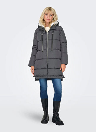 Only Antrasit Kadın Kaban ONLNEWNORA LONG PUFFER COAT LIFE CC