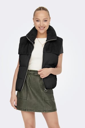 ONLWANJA FUR PUFFER MIX WAISTCOAT CC OTW SİYAH 15322053