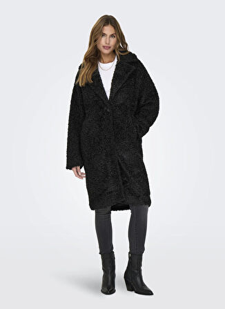 Only Siyah Kadın Kaban ONLCATALINA SHAGGY COAT CS OTW