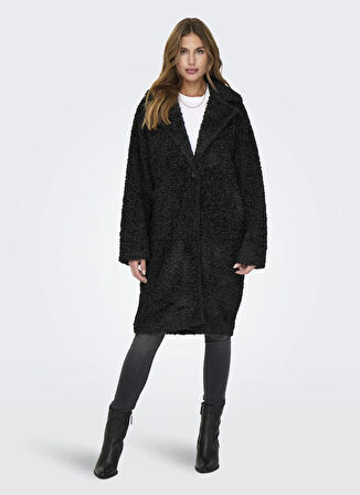 Only Siyah Kadın Kaban ONLCATALINA SHAGGY COAT CS OTW