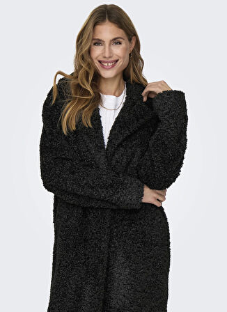 Only Siyah Kadın Kaban ONLCATALINA SHAGGY COAT CS OTW