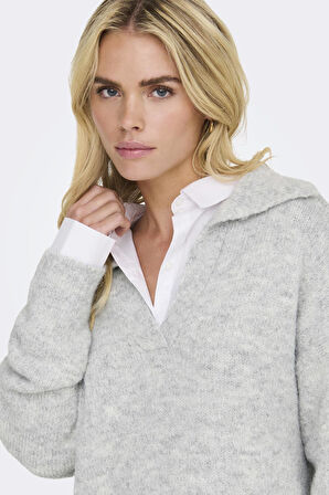 ONLMAGGIE LIFE LS SPLIT NECK CC KNT GRİMELANJ15324310 