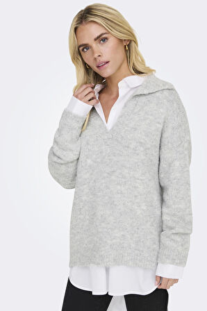 ONLMAGGIE LIFE LS SPLIT NECK CC KNT GRİMELANJ15324310 