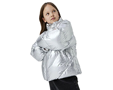 Name it kids Nkfmisty Puffer Çocuk Günlük Mont 13233969-SILVER Gri