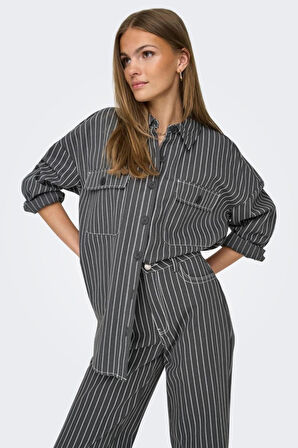ONLDOLLAS L/S STRIPE SHIRT CC PNT GRİ15328496 