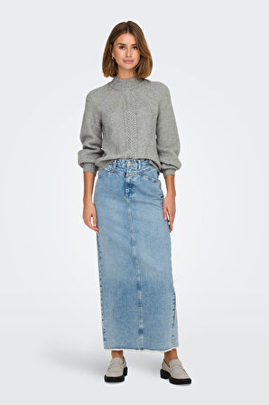 Only Kadın Onlkatıa Yarım Balıkçı Yaka Uzun Kol Örme Kazak 15324678 Gri