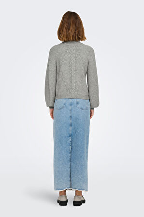 Only Kadın Onlkatıa Yarım Balıkçı Yaka Uzun Kol Örme Kazak 15324678 Gri