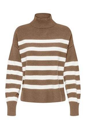 ONLBARIA LS HIGHNECK CC KNT Kadın Bej Kazak - 15325320