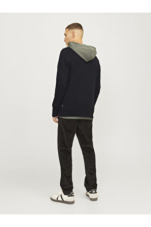 Jack & Jones Erkek Siyah Düğmeli Hırka Strickjacke Einfarbig - 12257492