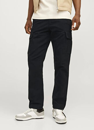 Jack & Jones Lastikli Paça Siyah Erkek Kargo Pantolon 12258150_JPSTKANE BARKLEY CARGO PAN