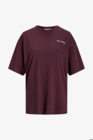 JJXX Jxcarol Kadın Bordo T-Shirt 12259864-Sassafras