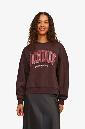 JJXX Jxmerle Kadın Kahverengi Sweatshirt 12260608-Sassafras