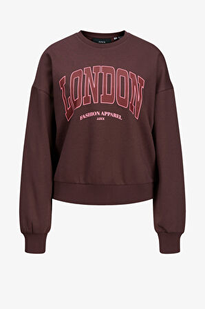 JJXX Jxmerle Kadın Kahverengi Sweatshirt 12260608-Sassafras