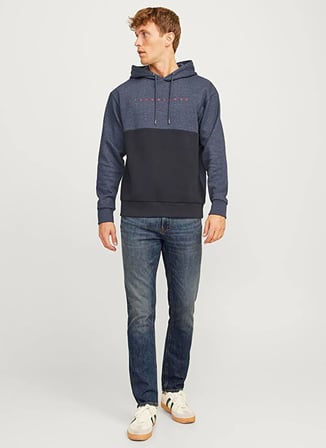 Jack & Jones Lacivert Erkek Straight Denim Pantolon 12258105 JJICLARK JJORIGINAL AM NOS