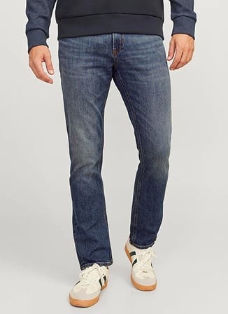 Jack & Jones Lacivert Erkek Straight Denim Pantolon 12258105 JJICLARK JJORIGINAL AM NOS