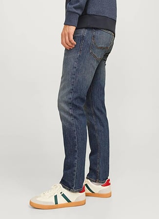 Jack & Jones Lacivert Erkek Straight Denim Pantolon 12258105 JJICLARK JJORIGINAL AM NOS