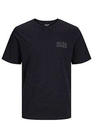 Jack & Jones Siyah Mini Logo Erkek Bisiklet Yaka T-shirt -12151955