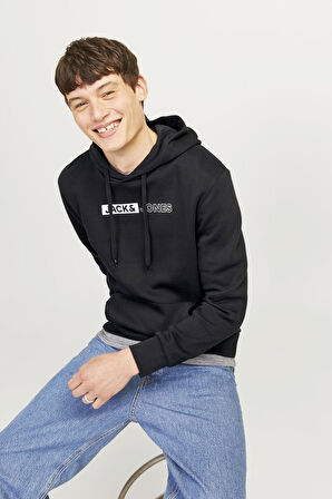 Jack & Jones 12233599 Erkek  Siyah Sweatshirt