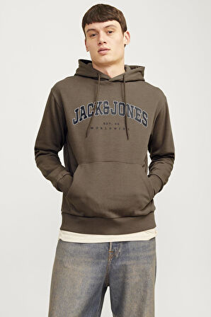 JJECALEB VARSITY SWEAT HOOD NOOS KAHVERENGİ12256521