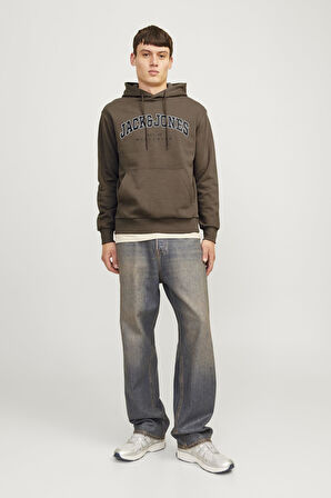 JJECALEB VARSITY SWEAT HOOD NOOS KAHVERENGİ12256521