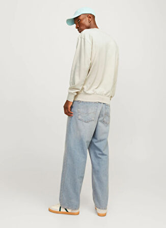 Jack & Jones Bisiklet Yaka Bej Erkek Sweatshırt 12257853_JJECHARGE SWEAT CREW NECK