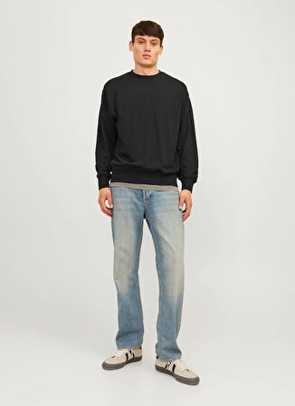 Jack & Jones Bisiklet Yaka Siyah Erkek Sweatshırt 12257853_JJECHARGE SWEAT CREW NECK