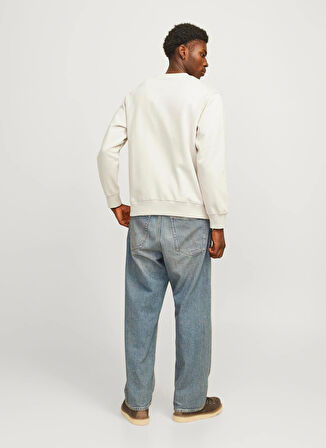 Jack & Jones Bisiklet Yaka Ekru Erkek Sweatshırt 12259945_JJEURBAN EDGE SWEAT CREW N