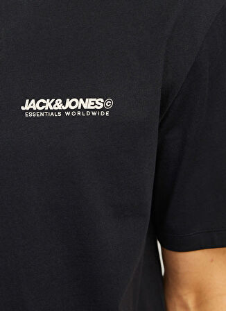 Jack & Jones Bisiklet Yaka Siyah Erkek T-Shirt 12256589_JJELEGACY TEE SS O-NECK NO