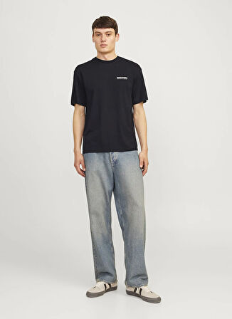 Jack & Jones Bisiklet Yaka Siyah Erkek T-Shirt 12256589_JJELEGACY TEE SS O-NECK NO