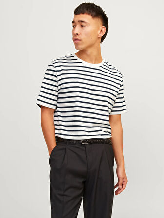 Erkek JJEORGANIC BASIC TEE SS O-NECK NOOS T-Shirt-Lacivert Beyaz | XXL