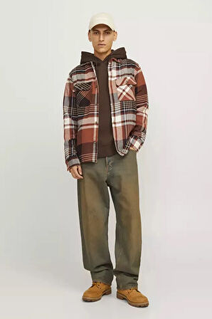 Erkek JJDARREN FLANNEL Uzun Kollu Gömlek - Taba | XL