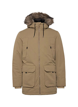 Jack & Jones Açık Kahve Erkek Mont JJECONSTRUCT FAUX FUR PARKA SN