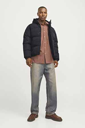 Jack & Jones 12256974 Erkek  Siyah Mont & Kaban