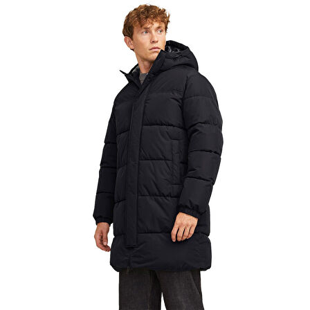 Jack & Jones 12256980 Jjebradley Long Puffer Sn Siyah