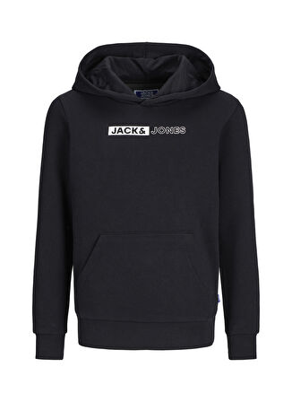 Jack & Jones Baskılı Erkek Çocuk Siyah Sweatshırt 12264073