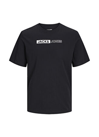 Jack & Jones Baskılı Siyah Erkek T-Shirt 12264076