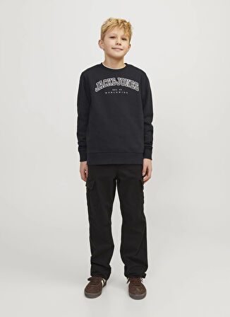 Jack & Jones Baskılı Erkek Çocuk Siyah Sweatshırt 12258967