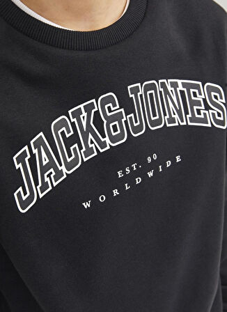 Jack & Jones Baskılı Erkek Çocuk Siyah Sweatshırt 12258967