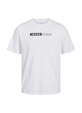 Jack & Jones Baskılı Beyaz Erkek T-Shirt 12264076