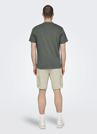 Only & Sons O Yaka Düz Zümrüt Yeşili Erkek T-Shirt ONSMAX LIFE SS STITCH TEE NOOS