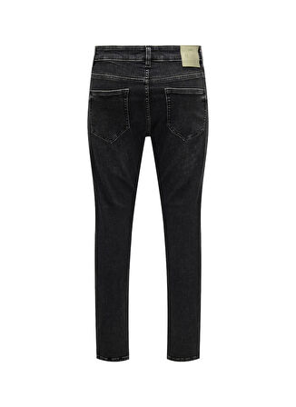 Only & Sons Normal Bel Dar Siyah Erkek Denim Pantolon ONSROPE SLIM-TAPE WB 0068 DIA DNM