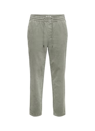 Only & Sons 22029790 ONSLINUS CORDUROY 0185 PNT Yeşil Erkek Tapered Fit Chino Pantolon
