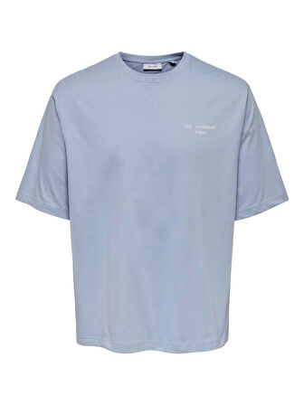 ONSLES CLASSIQUES RLX PRINT SS TEE Erkek Mavi T-Shirt - 22030601