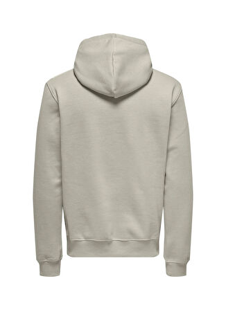 Only & Sons Kapüşon Yaka Ekru Erkek Sweatshırt ONSCURATED REG HOODIE SWEAT NOOS