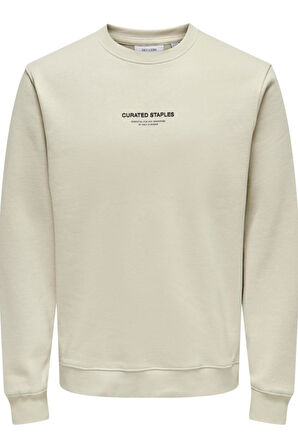 ONSCURATED REG CREW NECK SWEAT BEJ 22030923